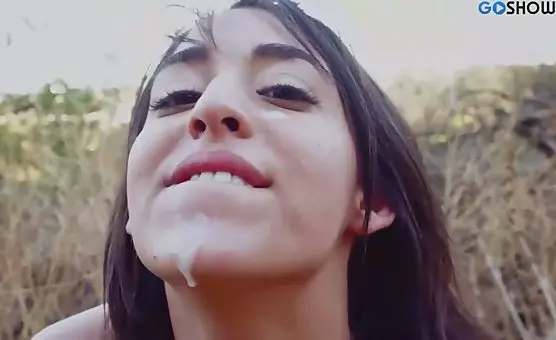 She Loves Her Mans Facial and Pierced Nipple Fun